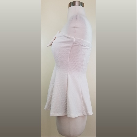 NWOT Lila Off-White Peplum Tube Top Blouse - Picture 5 of 6